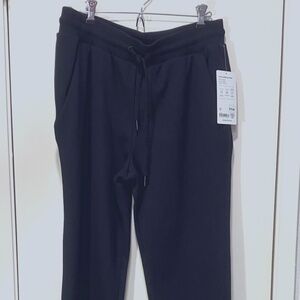 NWT Athleta Black Cozy Karma  Jogger pants ankle zip  Med